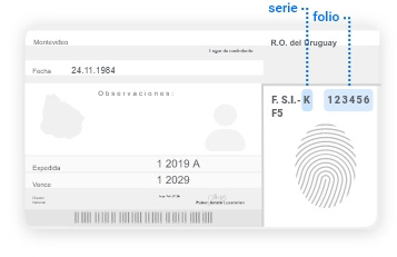 Cédula tradicional - Serie y Folio